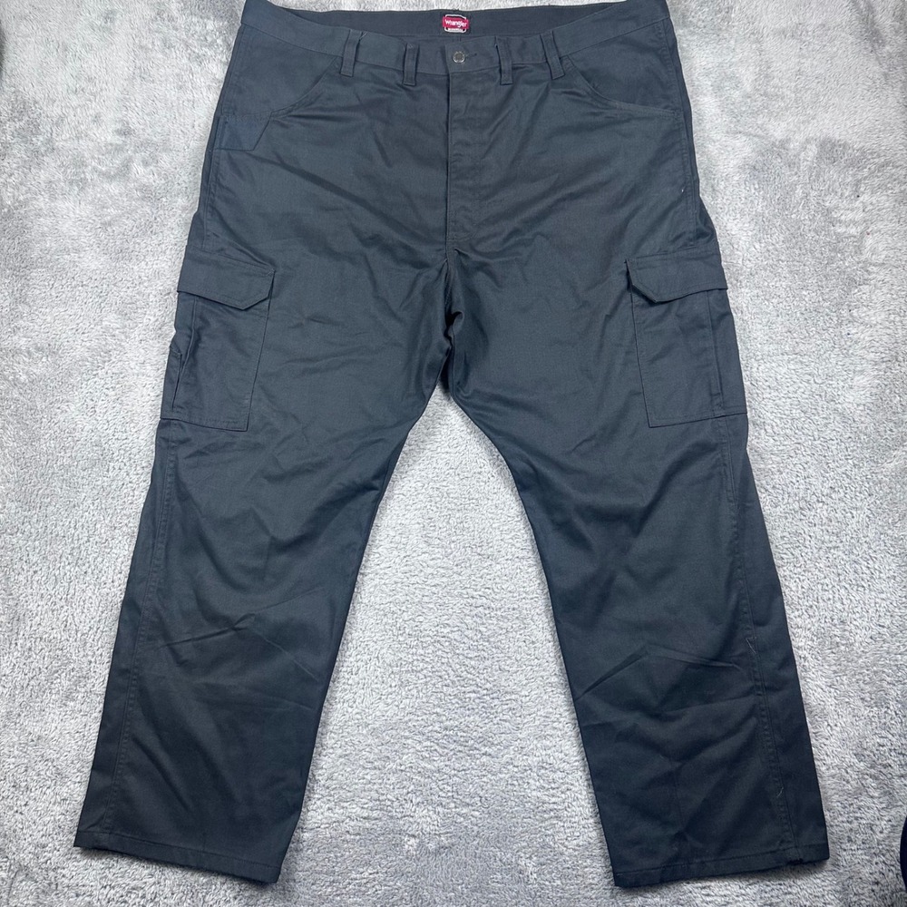 Wrangler Workwear Cargo Pants Mens 44x29 Black Straight Leg Utility‎ Canvas